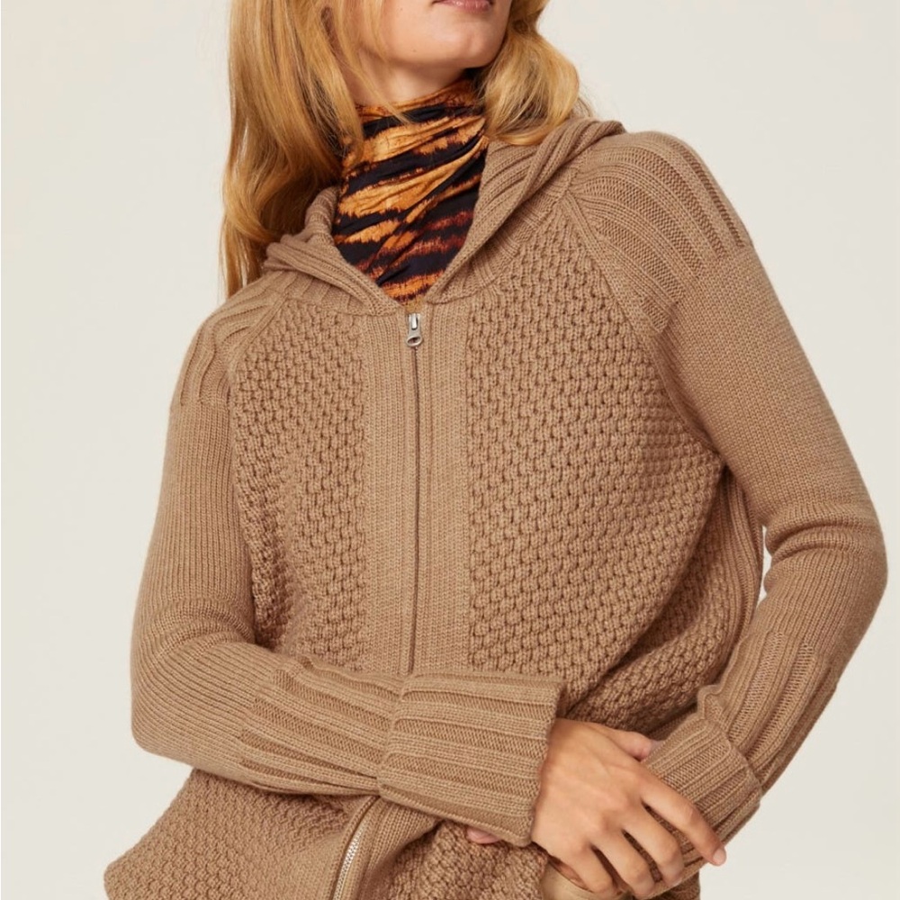 Victor Alfaro Brown Hooded Cardigan